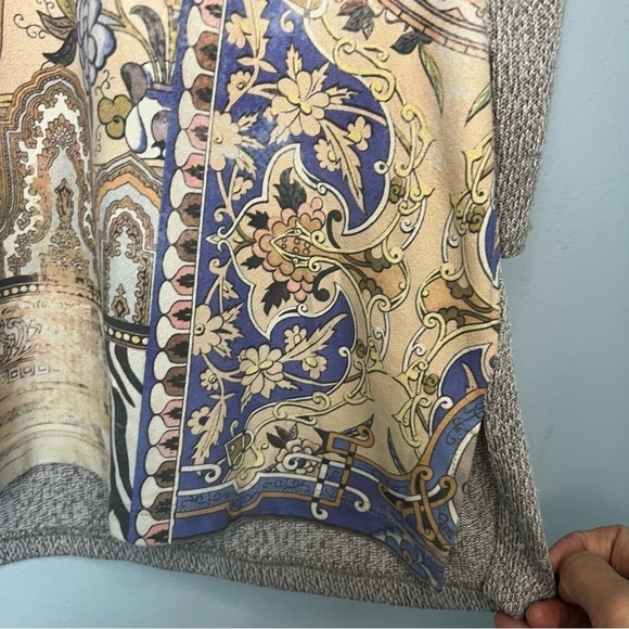 Chico's Turtle Neck Tunic Top Paisley 3/4 Sleeves Artsy Boho Size L - Picture 7 of 14